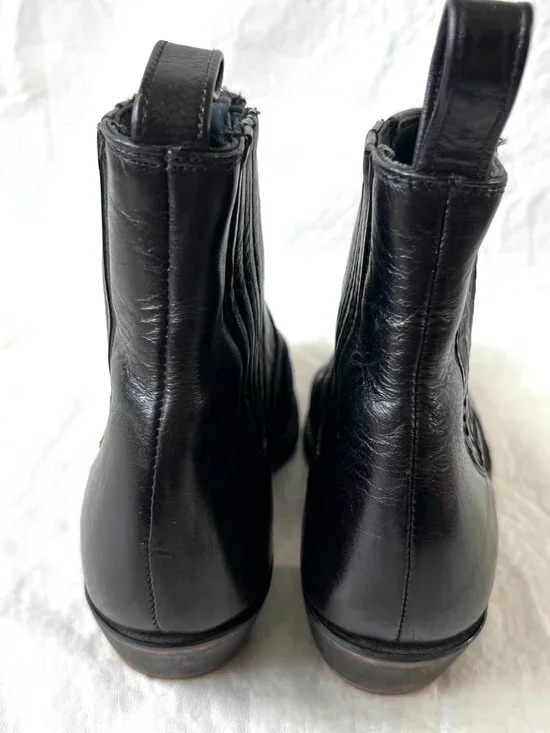 Tony Lama boots Coco short ankle booties womens 7.5 black leather snip toe - Picture 4 of 10